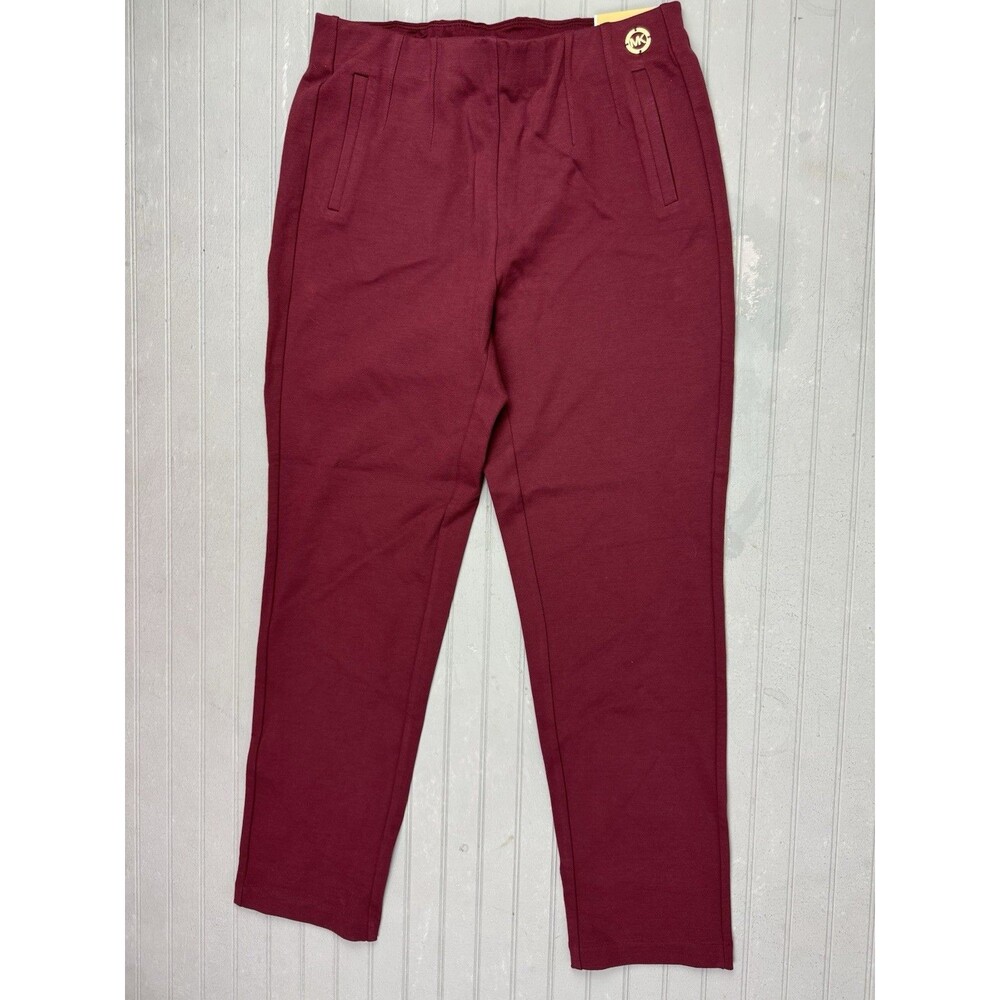 Michael Kors Size S Womens Pants Burgundy Straight Ankle Pull On High Rise